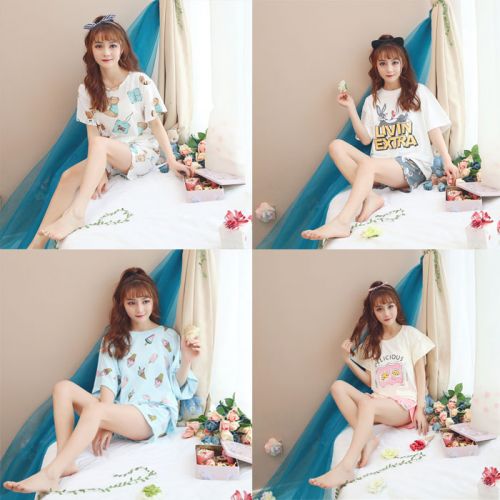 Pyjama pour femme en Coton à manche courte - Ref 2994571