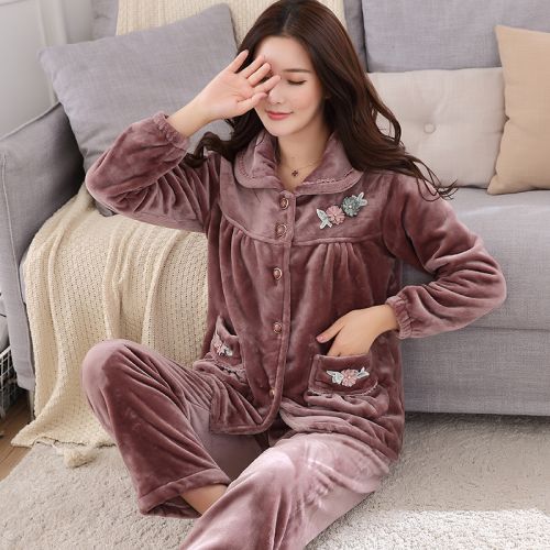 Pyjama pour femme en Polyester à manches longues - Ref 2994586