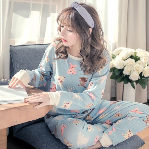 Pyjama pour femme en Coton à manches longues - Ref 2994616