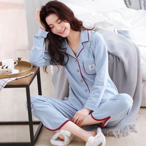 Pyjama pour femme en Coton à manches longues - Ref 2994631