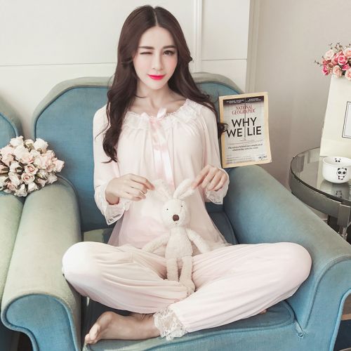 Pyjama pour femme en Coton à manches longues - Ref 2994684