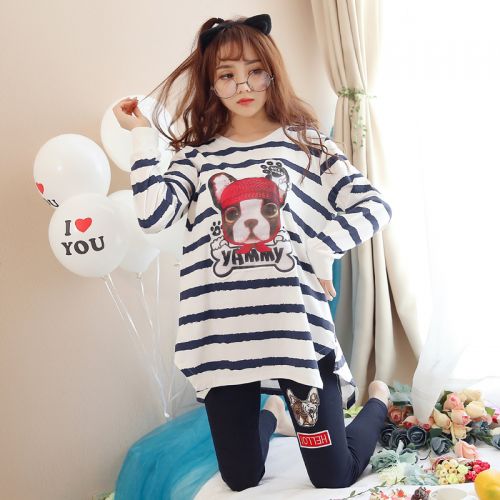 Pyjama pour femme en Coton à manches longues - Ref 2994689