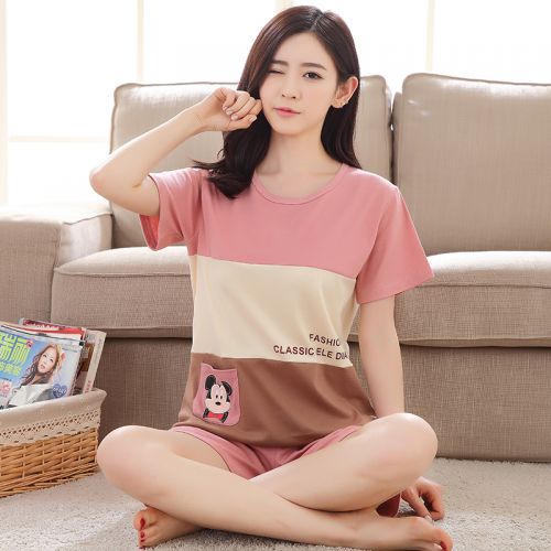 Pyjama pour femme en Coton à manche courte - Ref 2994727