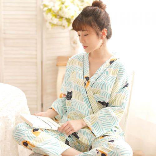 Pyjama pour femme en Coton à neuf manches - Ref 2994733