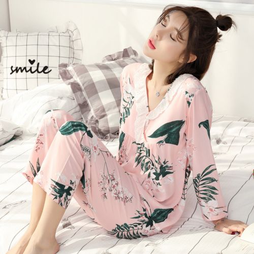 Pyjama pour femme en Viscose à manches longues - Ref 2994768