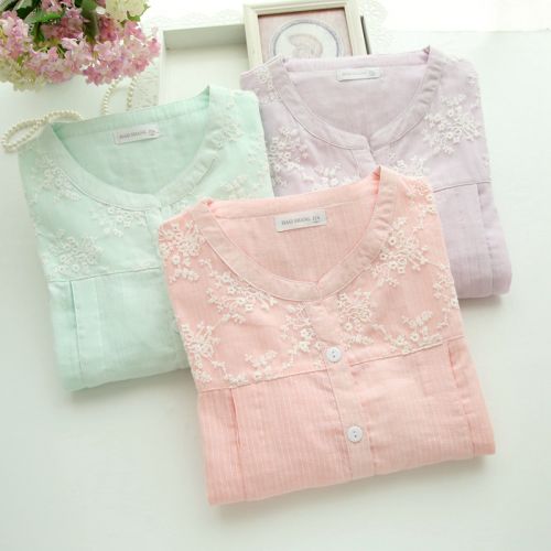 Pyjama pour femme en Coton à manches longues - Ref 2994770