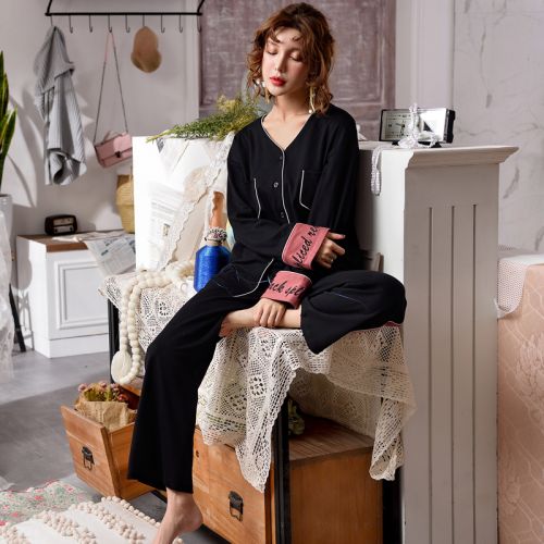Pyjama pour femme en Coton à manches longues - Ref 2994773