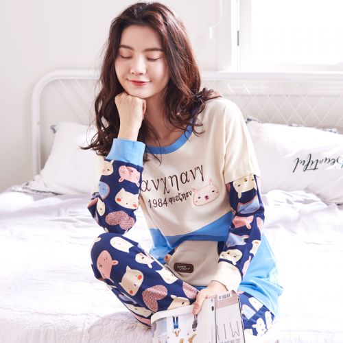 Pyjama pour femme en Coton à manches longues - Ref 2994784
