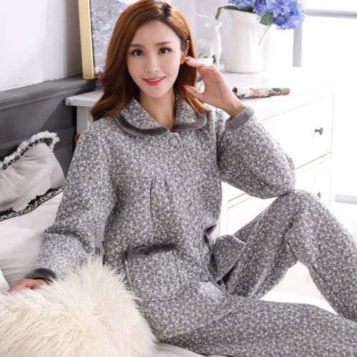 Pyjama pour femme en Coton à manches longues - Ref 2994845