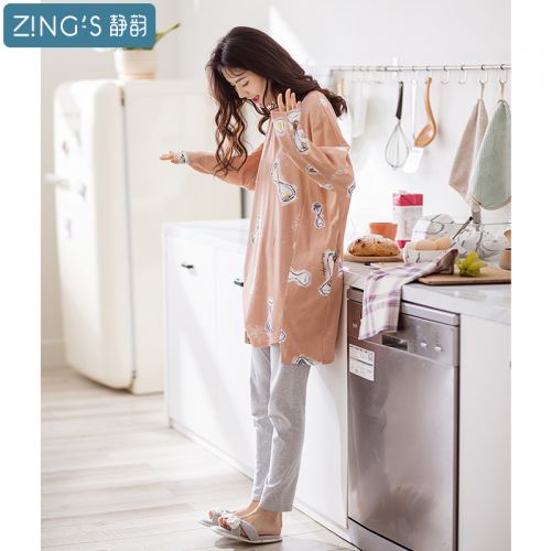 Pyjama pour femme en Coton à manches longues - Ref 2994854