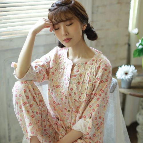 Pyjama pour femme en Coton à manches longues - Ref 2994881