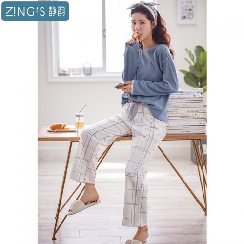 Pyjama pour femme en Coton à manches longues - Ref 2994884