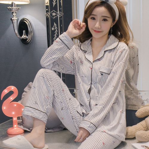 Pyjama pour femme en Coton à manches longues - Ref 2994897