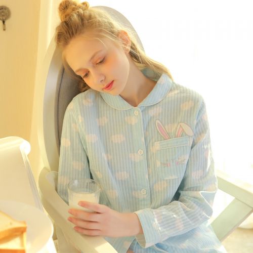 Pyjama pour femme en Coton à manches longues - Ref 2994900