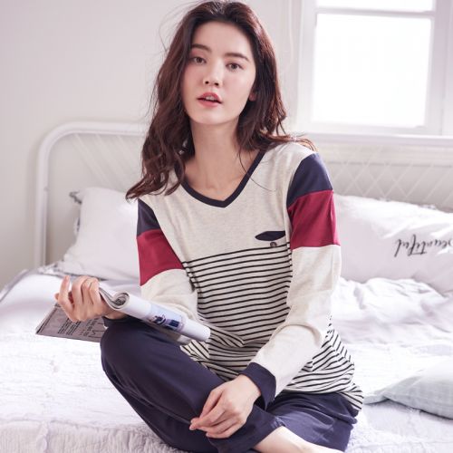 Pyjama pour femme en Coton à manches longues - Ref 2994904