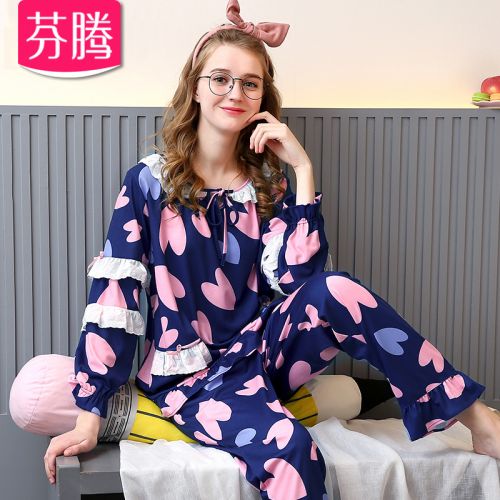 Pyjama pour femme en Coton à manches longues - Ref 2994912