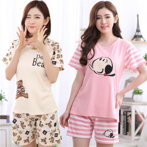Pyjama pour femme en Coton à manche courte - Ref 2995008