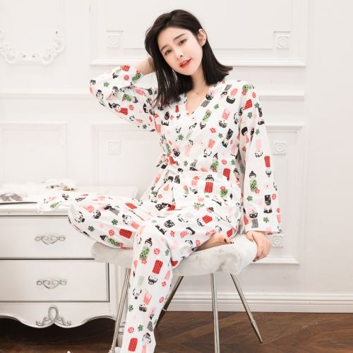 Pyjama pour femme en Coton à manches longues - Ref 2995012