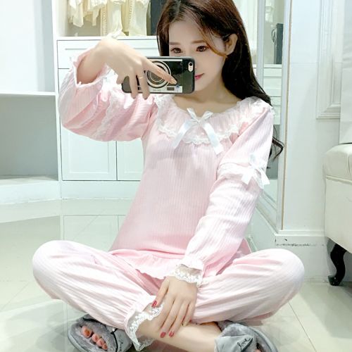 Pyjama pour femme en Coton à manches longues - Ref 2995017