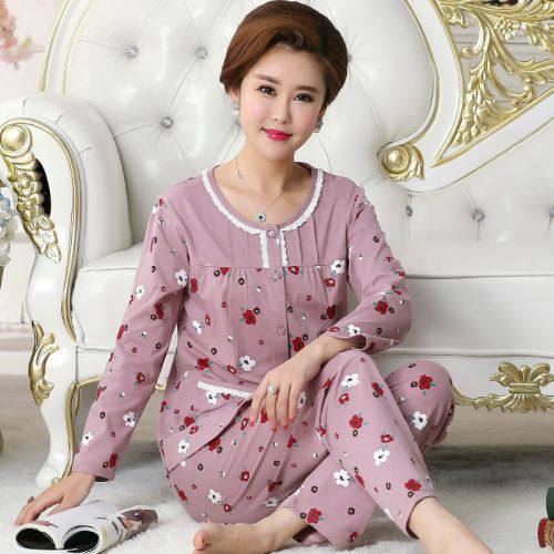 Pyjama pour femme en Coton à manches longues - Ref 2995018