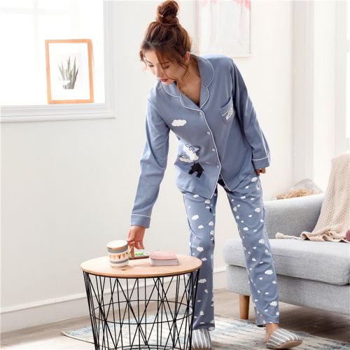 Pyjama pour femme en Coton à manches longues - Ref 2995071