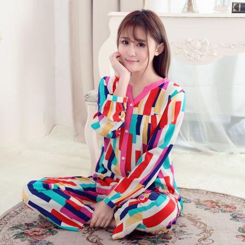 Pyjama pour femme en Viscose à manches longues - Ref 2995157