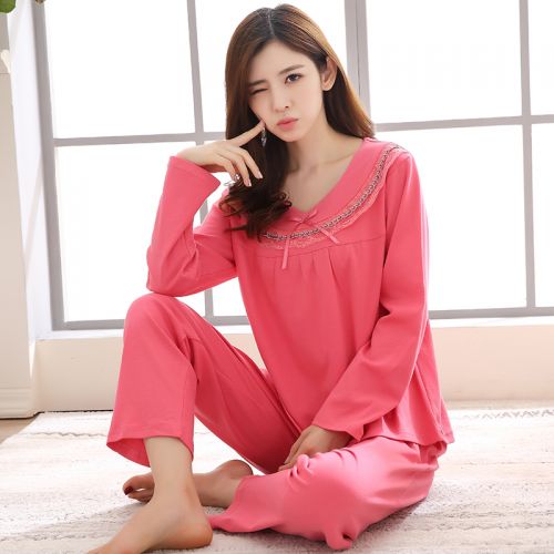 Pyjama pour femme en Coton à manches longues - Ref 2995254