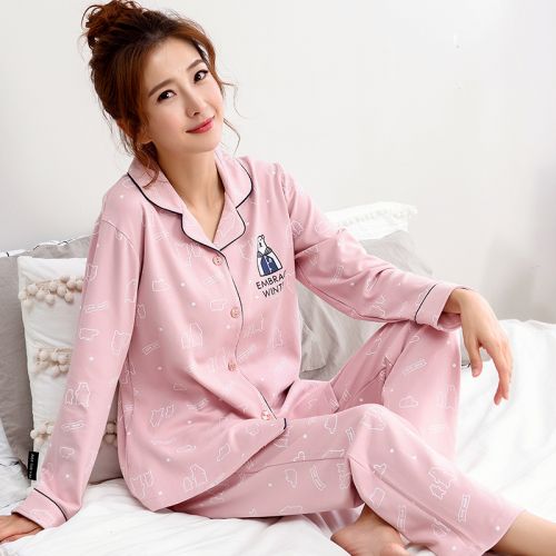 Pyjama pour femme HODOHOME en Coton à manches longues - Ref 2995275