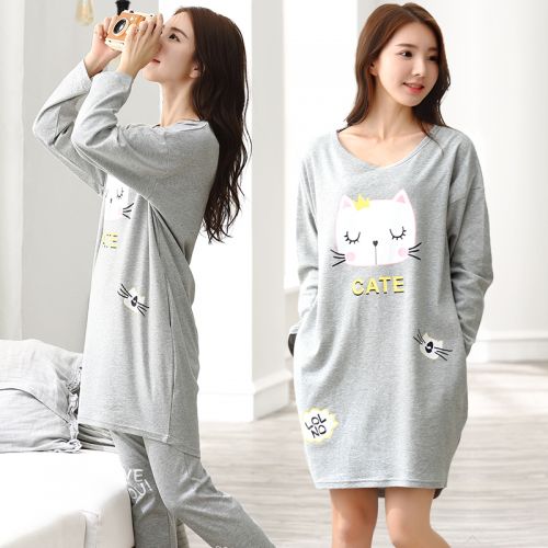 Pyjama pour femme en Coton à manches longues - Ref 2995287