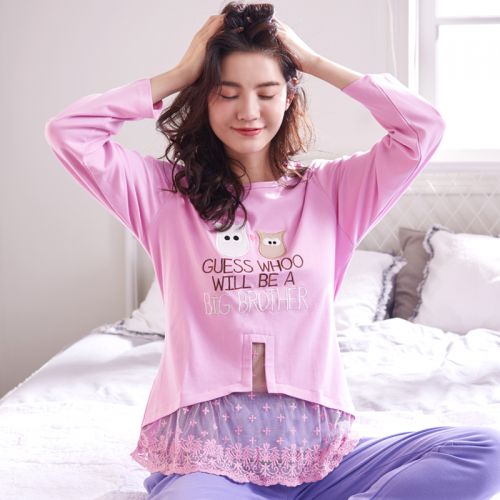 Pyjama pour femme en Coton à manches longues - Ref 2995319