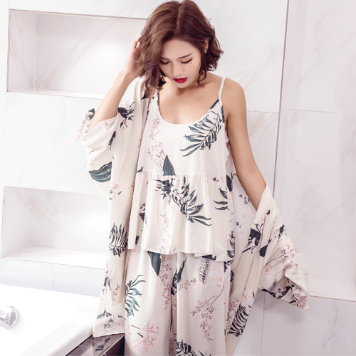 Pyjama pour femme en Viscose à manches longues - Ref 2995354