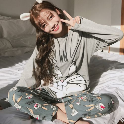 Pyjama pour femme en Coton à manches longues - Ref 2995368