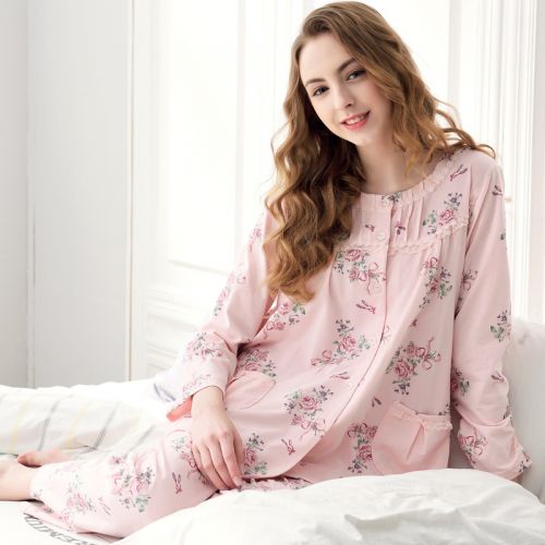 Pyjama pour femme en Coton à manches longues - Ref 2995371