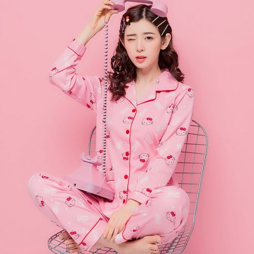 Pyjama pour femme en Coton à manches longues - Ref 2995404