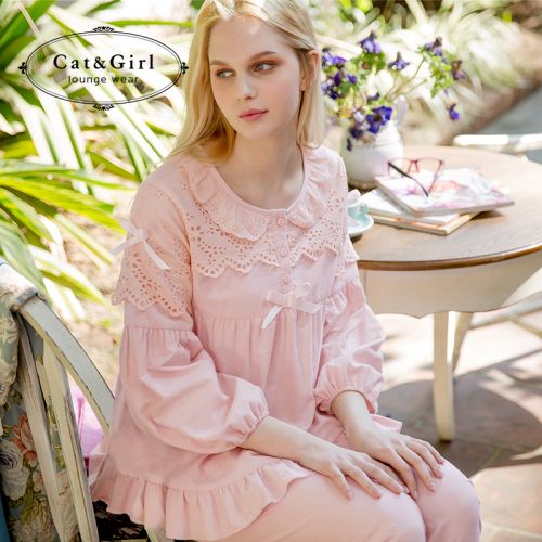 Pyjama pour femme TALENTED FILLE CHAT ET TALENTUEUSE en Coton à manches longues - Ref 2995408