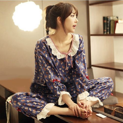 Pyjama pour femme en Coton à manches longues - Ref 2995415