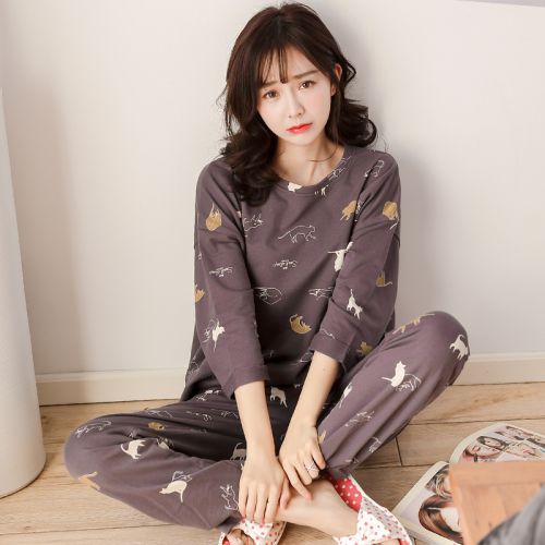 Pyjama pour femme PINKDACKEB en Coton à manches longues - Ref 2995437