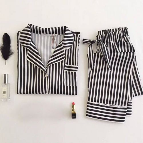 Pyjama pour femme en Soie de glace à manches longues - Ref 2995451