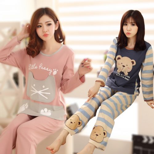 Pyjama pour femme en Coton à manches longues - Ref 2995465