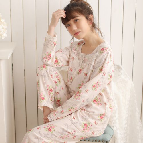 Pyjama pour femme en Coton à manches longues - Ref 2995473