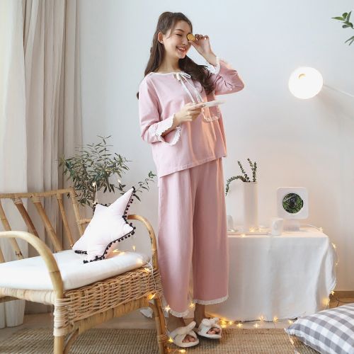 Pyjama pour femme en Coton à neuf manches - Ref 2995545