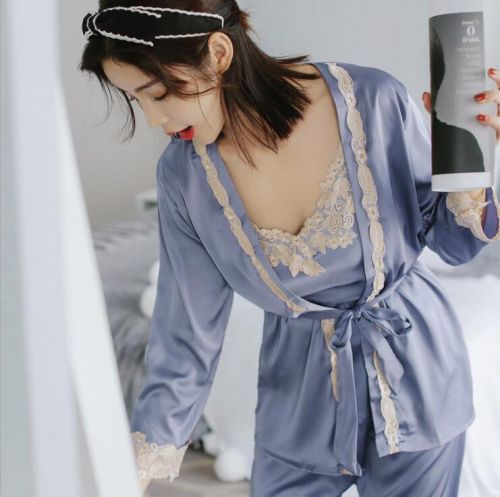Pyjama pour femme en Soie à manches longues - Ref 2995550