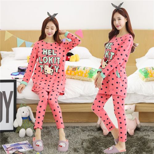 Pyjama pour femme en Coton à manches longues - Ref 2995568