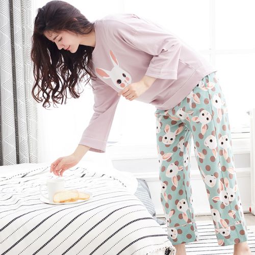 Pyjama pour femme en Coton à neuf manches - Ref 2995572