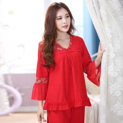 Pyjama pour femme en Coton à manches longues - Ref 2995576