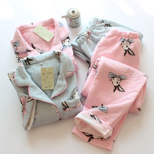 Pyjama pour femme en Coton à manches longues - Ref 2995581