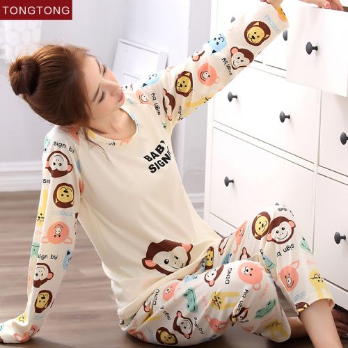Pyjama pour femme en Coton à manches longues - Ref 2995591