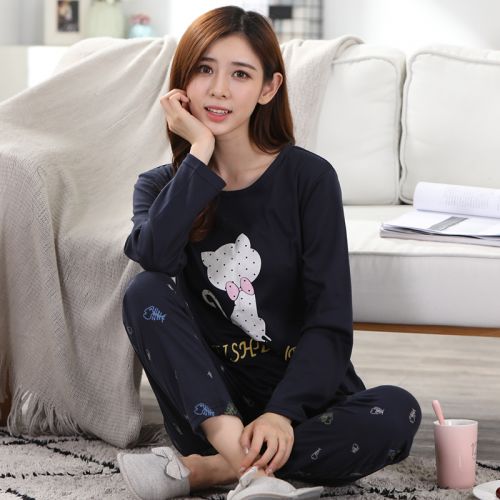 Pyjama pour femme en Coton à manches longues - Ref 2995603