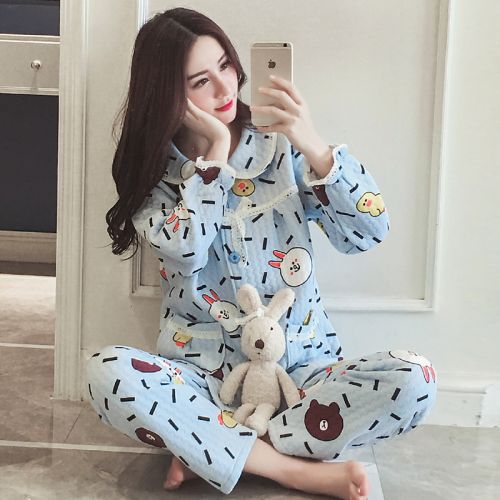 Pyjama pour femme en Coton à manches longues - Ref 2995624