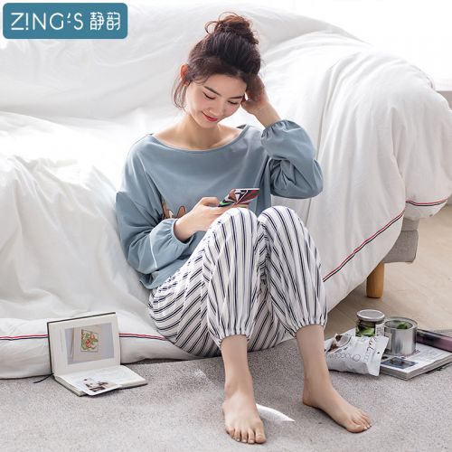 Pyjama pour femme en Coton à manches longues - Ref 2995633